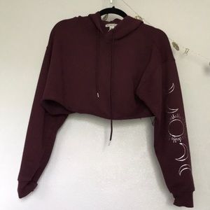 Burgundy crop hoodie